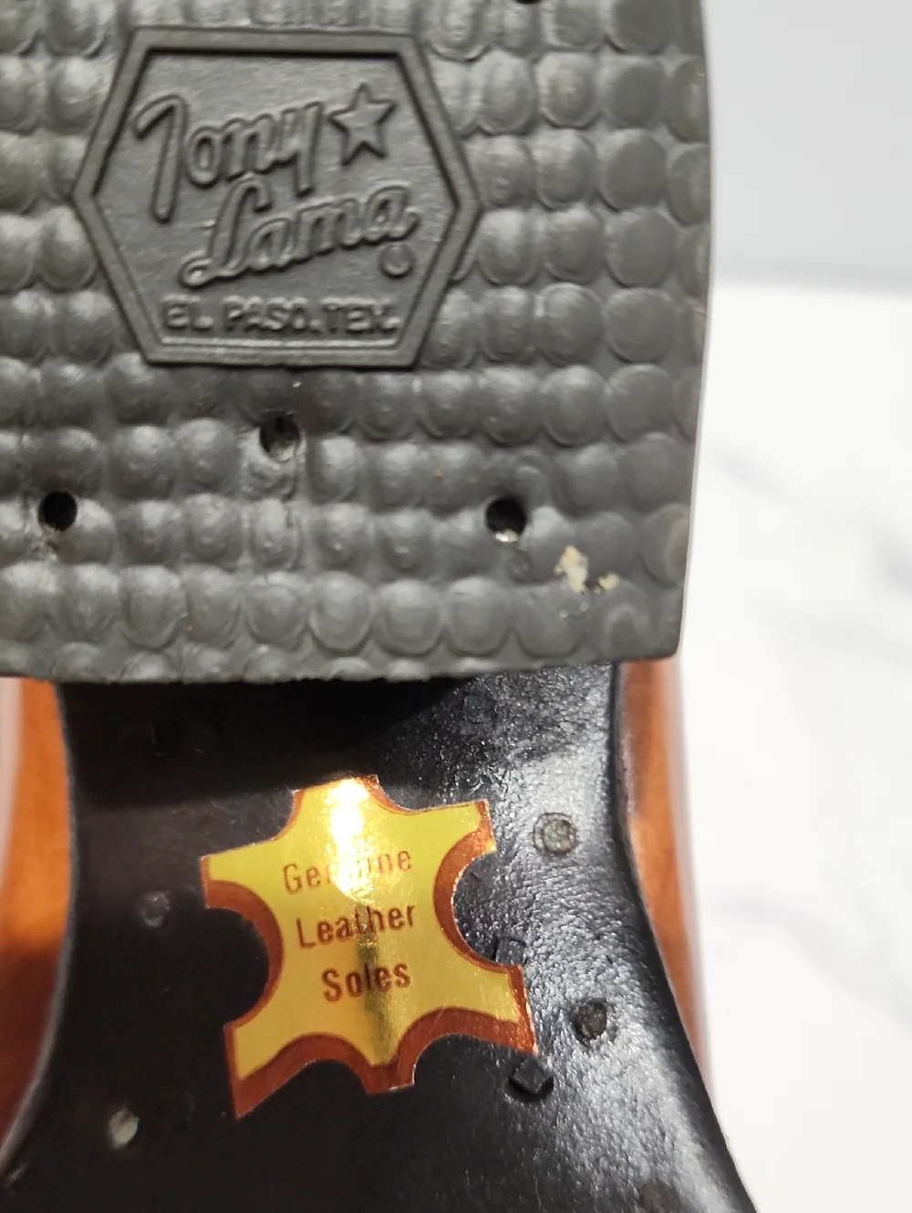 Tony Lama Brown Genuine  Leather Soles  Cowboy Boots